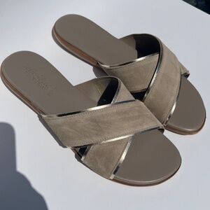 Bella Vita Women’s Suede Flat Slide Sandals Made in Italy 11WW